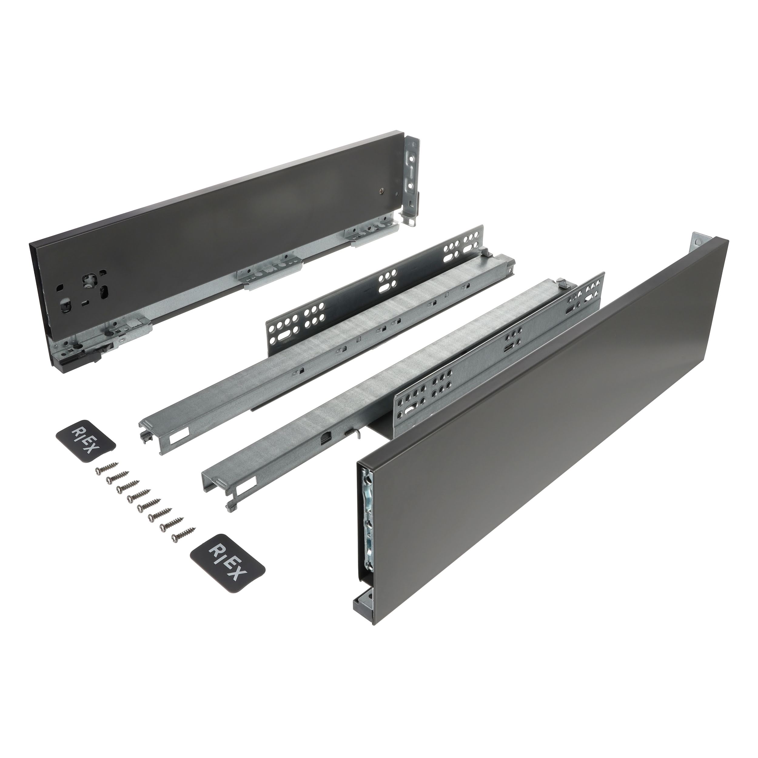 Riex track donkergrijs121-450 RiexTrack Lades, hoogte 121/450 mm, donkerGrijs